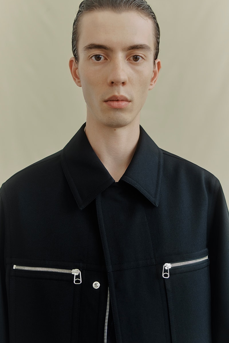 OAMC Spring Summer 2021 Lookbook military silhouettes clean fabric textures vibrant works conceptual artist John Baldessari