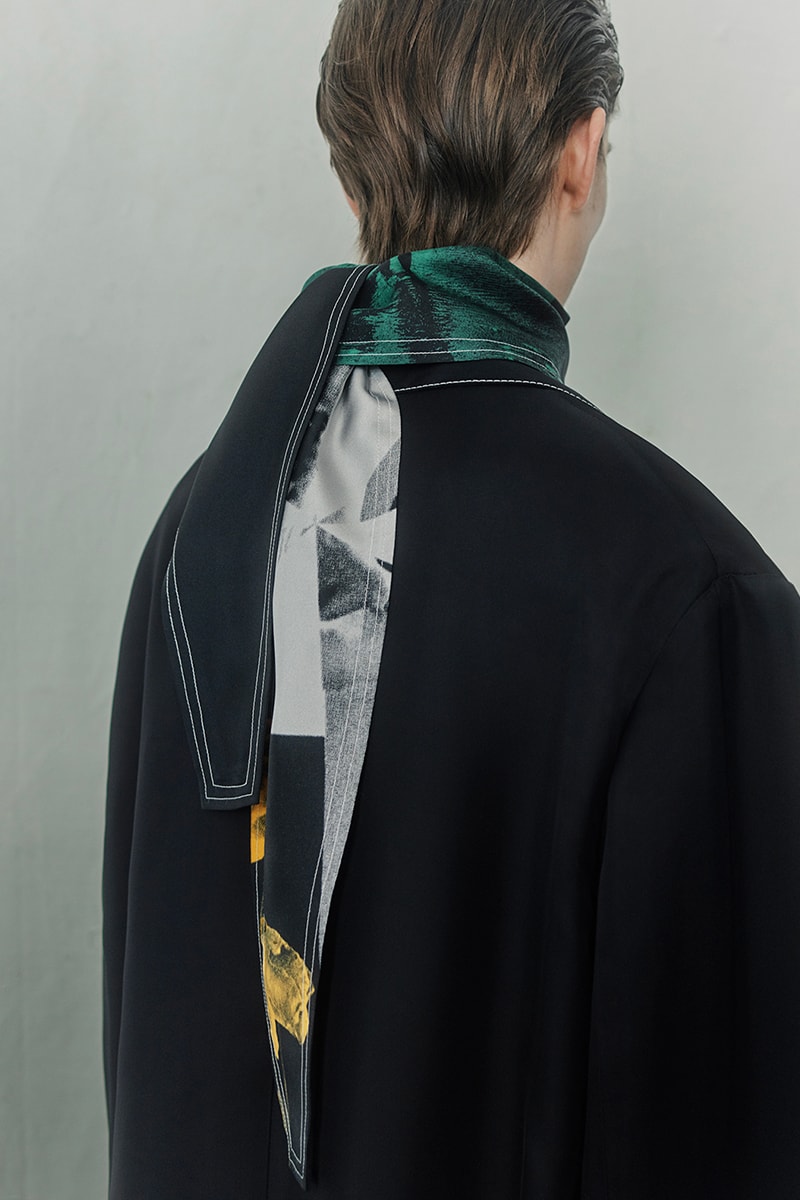 OAMC Spring Summer 2021 Lookbook military silhouettes clean fabric textures vibrant works conceptual artist John Baldessari
