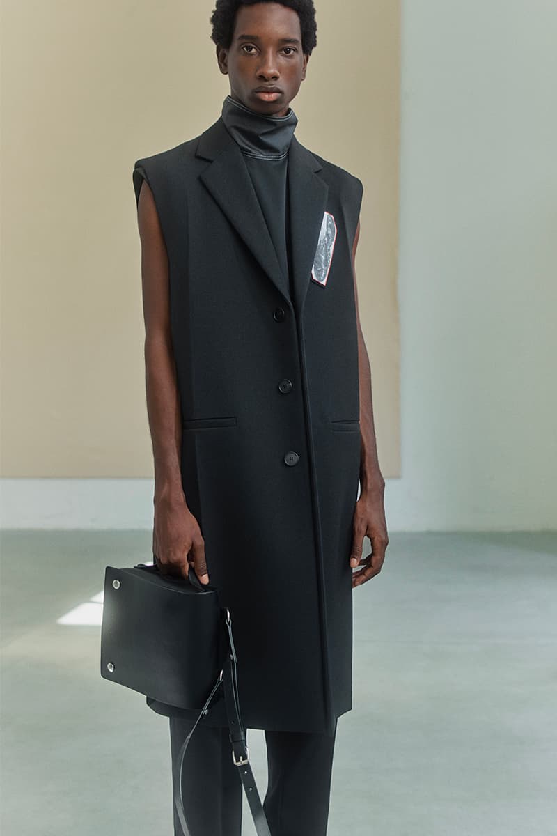 OAMC Spring Summer 2021 Lookbook military silhouettes clean fabric textures vibrant works conceptual artist John Baldessari