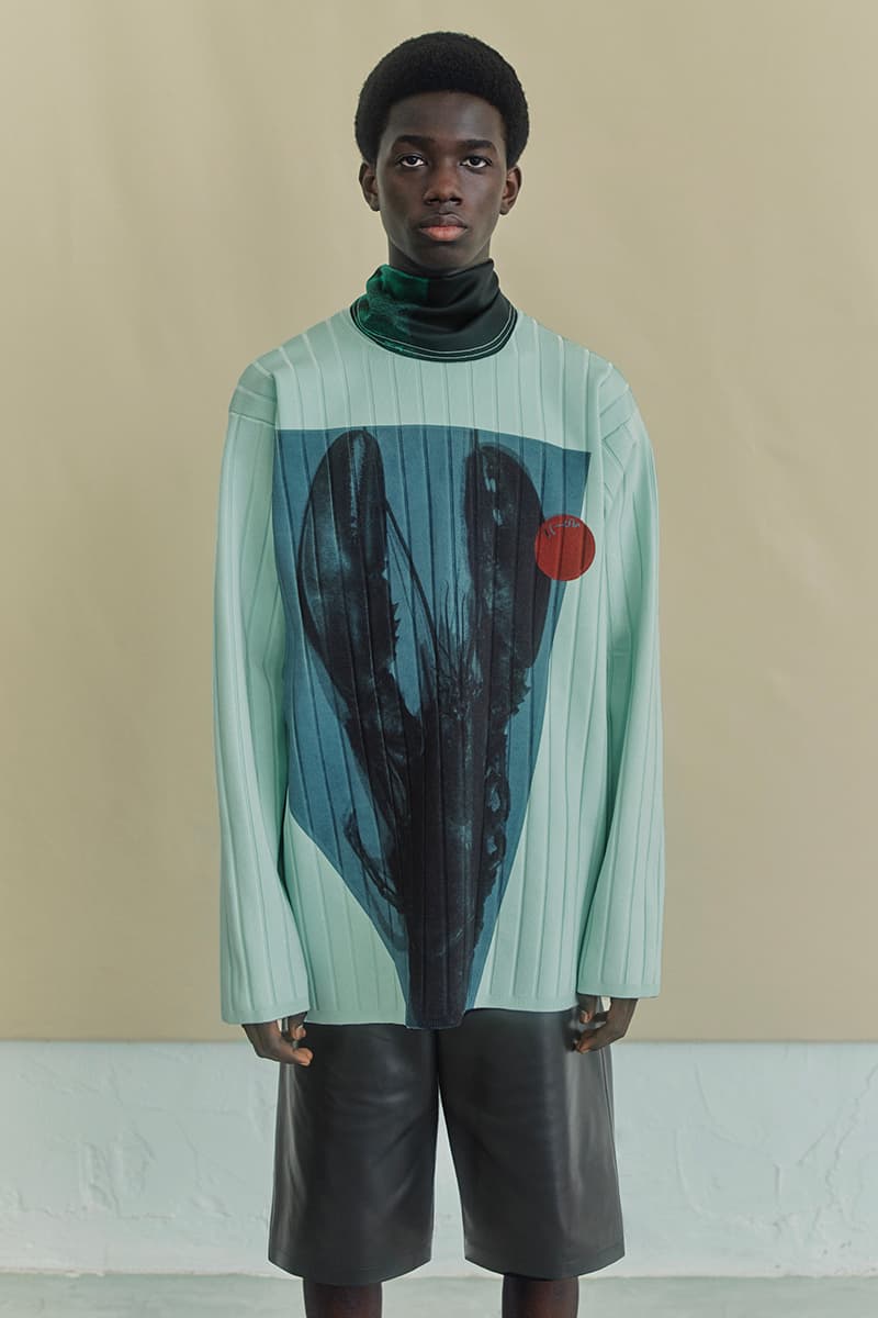 OAMC Spring Summer 2021 Lookbook military silhouettes clean fabric textures vibrant works conceptual artist John Baldessari