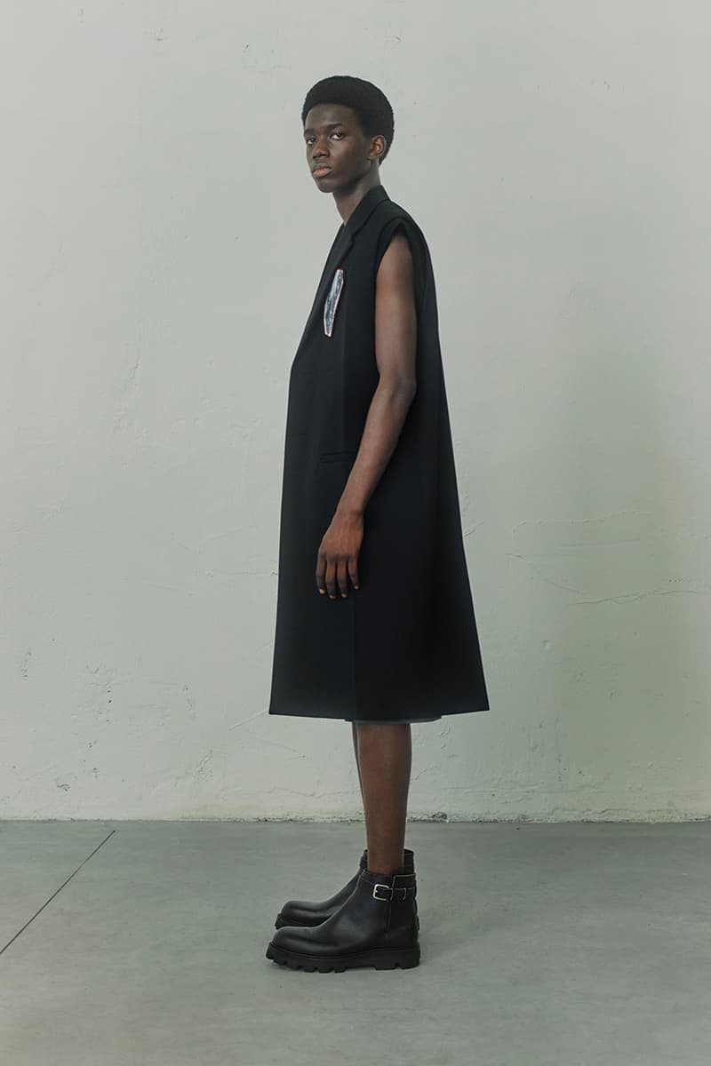 OAMC Spring Summer 2021 Lookbook military silhouettes clean fabric textures vibrant works conceptual artist John Baldessari