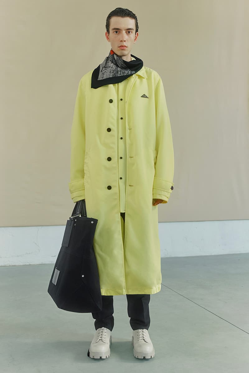 OAMC Spring Summer 2021 Lookbook military silhouettes clean fabric textures vibrant works conceptual artist John Baldessari