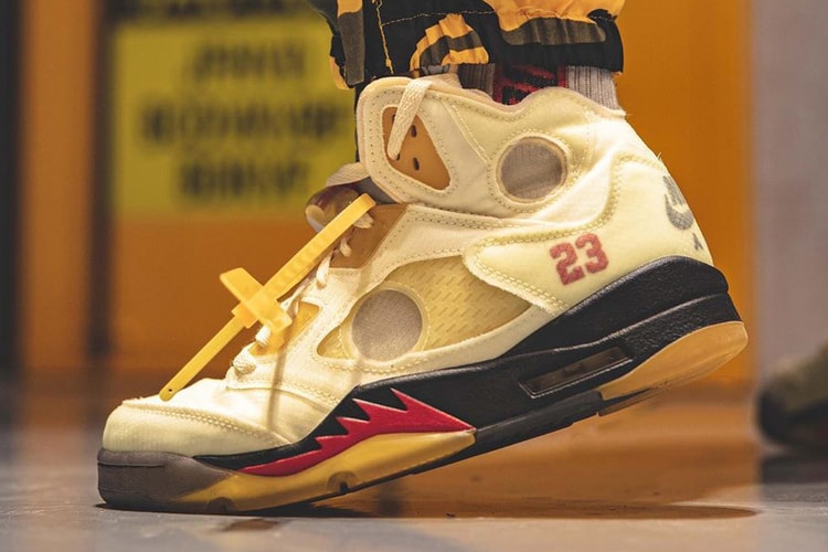 On-Foot Look at the Off-White™ x Air Jordan 5 "Sail"
