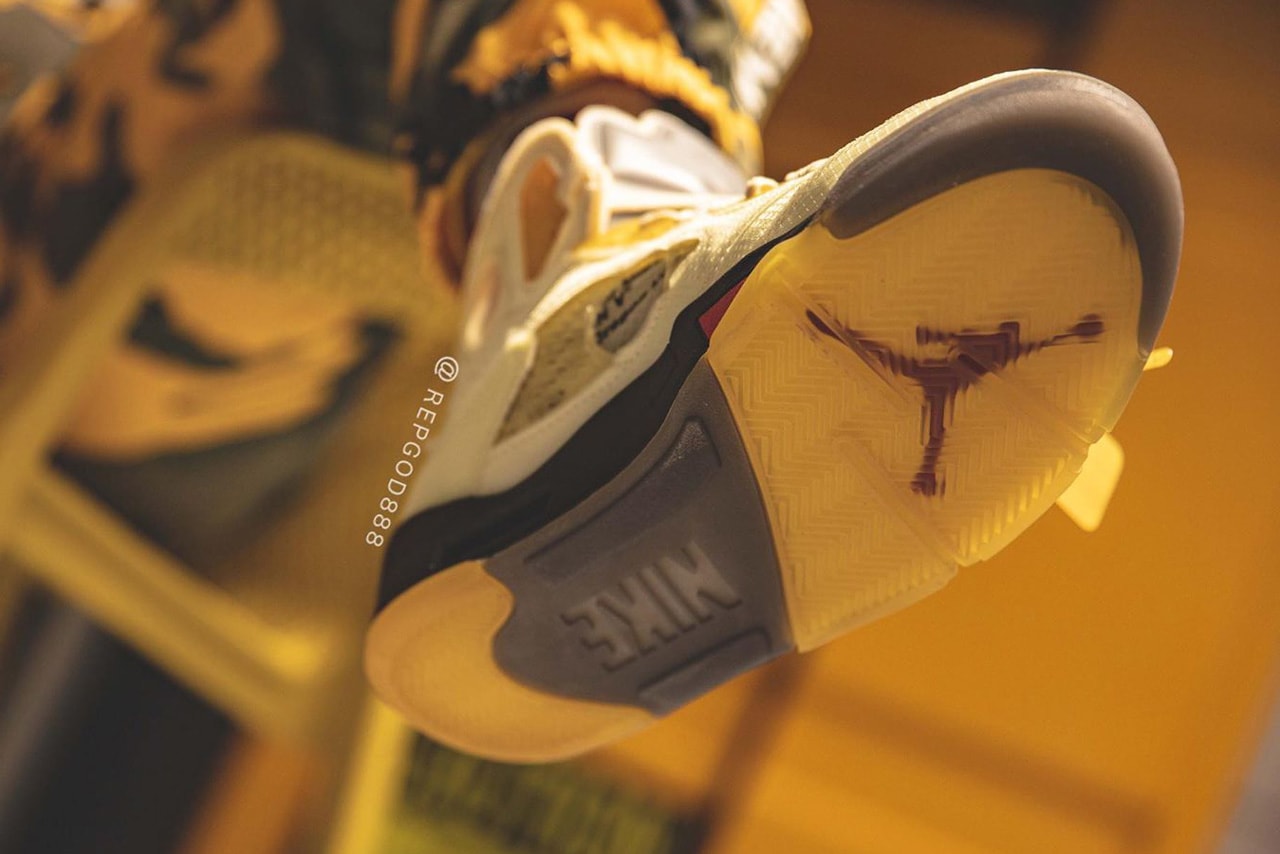 Off-White X Nike Air Jordan 5 'Sail' Poster — Sneakers Illustrated