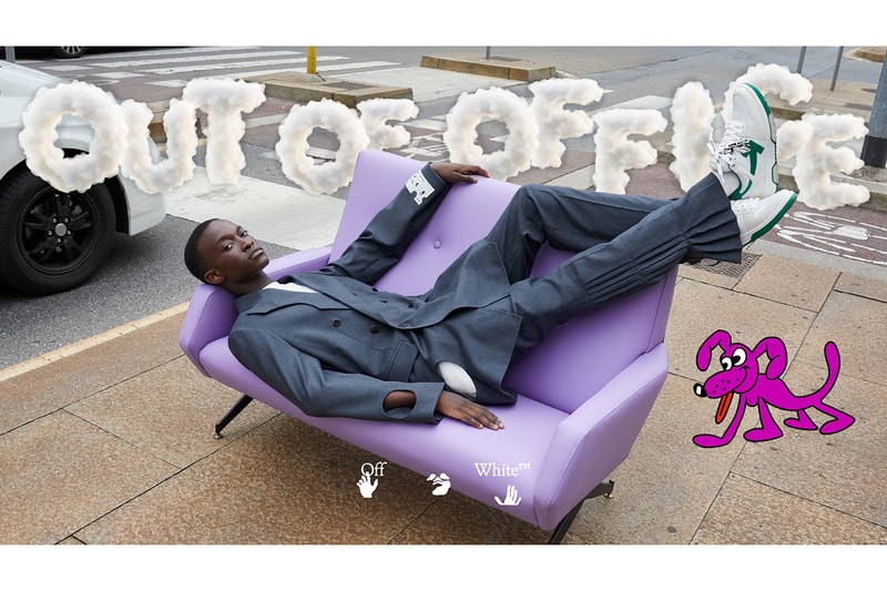 out of office virgil abloh juergen teller sneaker red green tan cream white blue release information buy cop purchase purple