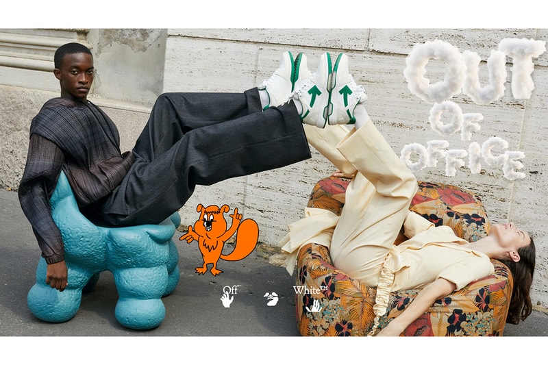 out of office virgil abloh juergen teller sneaker red green tan cream white blue release information buy cop purchase purple