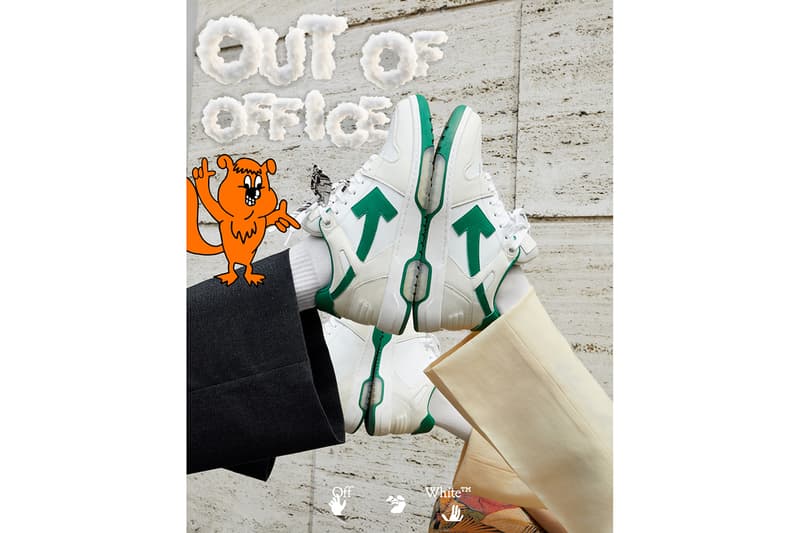 out of office virgil abloh juergen teller sneaker red green tan cream white blue release information buy cop purchase purple