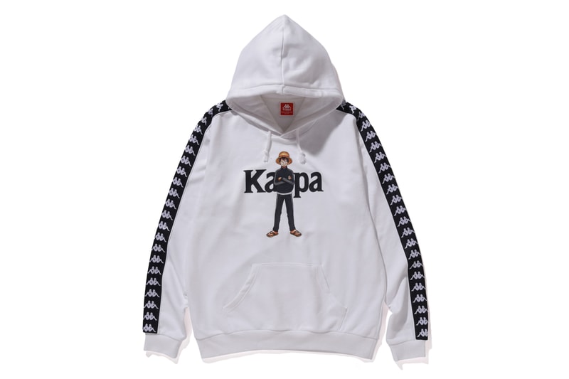 'One Piece' x Kappa Japan FW20 Collaboration fall winter 2020 second capsule collection hoodie track jacket shirt boa hancock monkey d luffy TrafalgarD Water Law