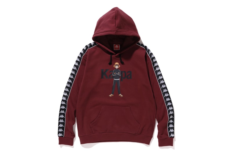 'One Piece' x Kappa Japan FW20 Collaboration fall winter 2020 second capsule collection hoodie track jacket shirt boa hancock monkey d luffy TrafalgarD Water Law