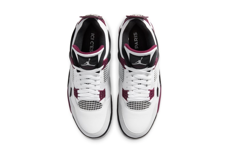 paris saint germain air jordan brand 4 white neutral grey black bordeaux cz5624 100 official release date info photos price store list buying guide