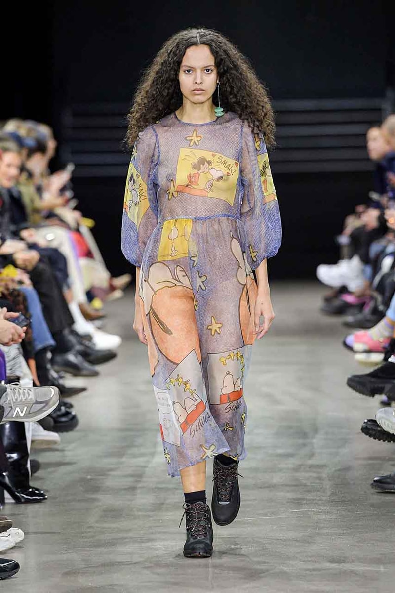 Peanuts x Soulland Fall/Winter 2020 Capsule Collection Closer Look FW20 Runway Charles M. Schulz Copenhagen Comic Strips Silk Silas Adler 