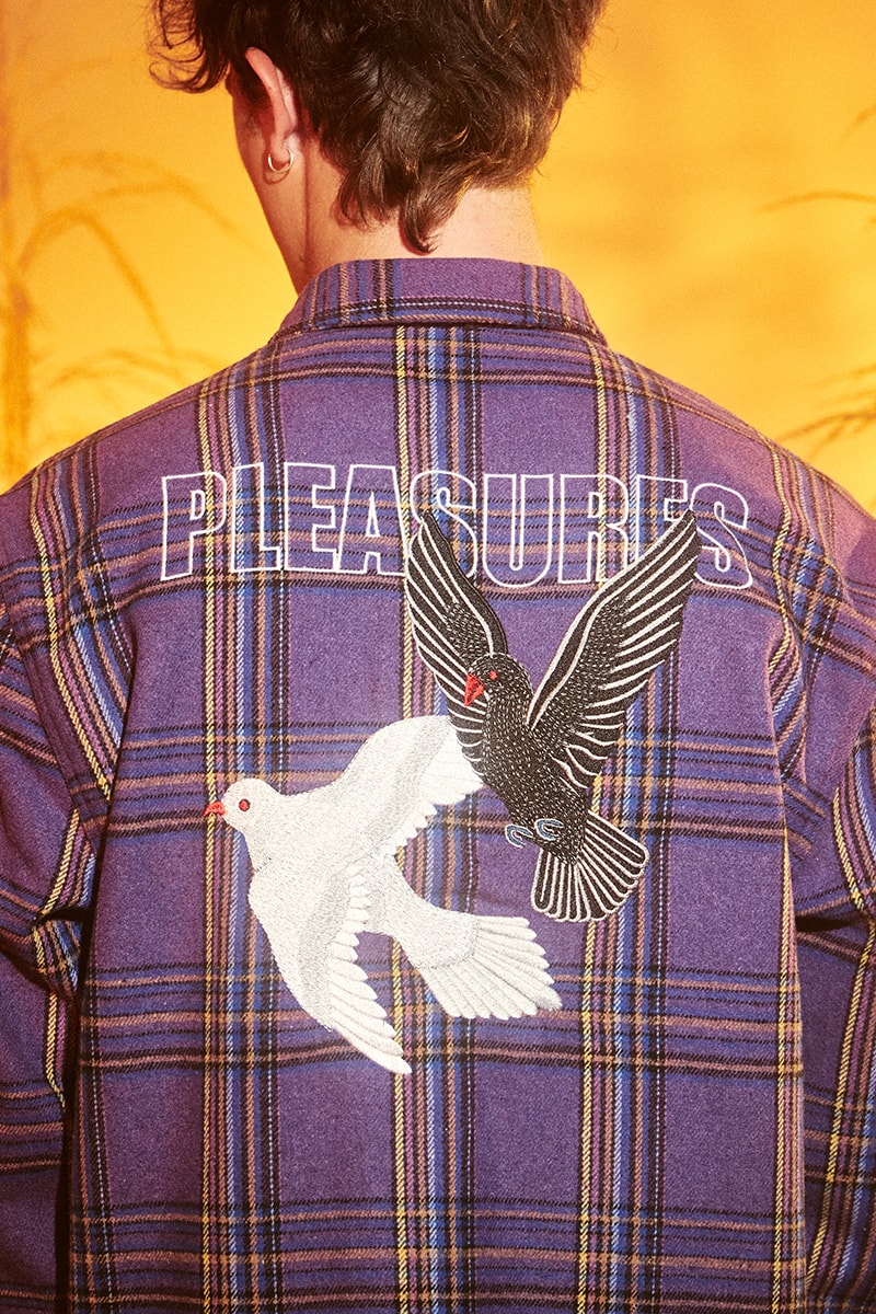 PLEASURES Fall Winter 2020 Collection Lookbook Release Jacket Bag Hat Hoodie Pants Pawel Jaszczuk Mossy Oak Crocs Taikan