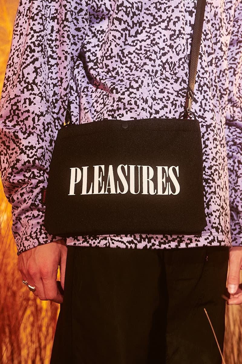 PLEASURES Fall Winter 2020 Collection Lookbook Release Jacket Bag Hat Hoodie Pants Pawel Jaszczuk Mossy Oak Crocs Taikan