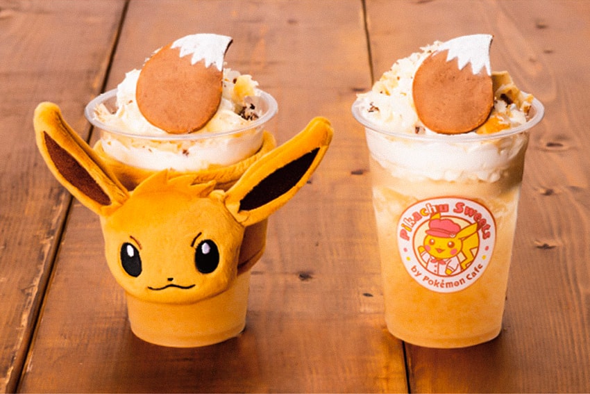 Pokémon Pikachu Sweet Eevee coffee sleeve Info Eevee Tail Apple Pie Frappé drinks sweets pokemon center coffee 