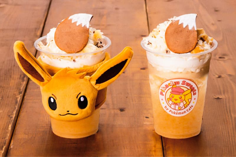 Pokémon Pikachu Sweet Eevee coffee sleeve Info Eevee Tail Apple Pie Frappé drinks sweets pokemon center coffee
