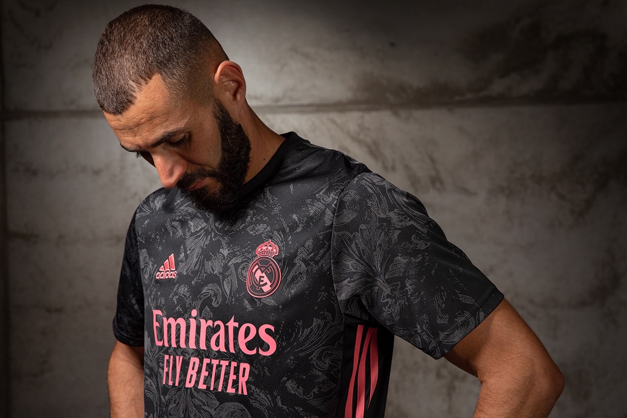Real Madrid 2020 2021 third kit release information black grey art inspired release