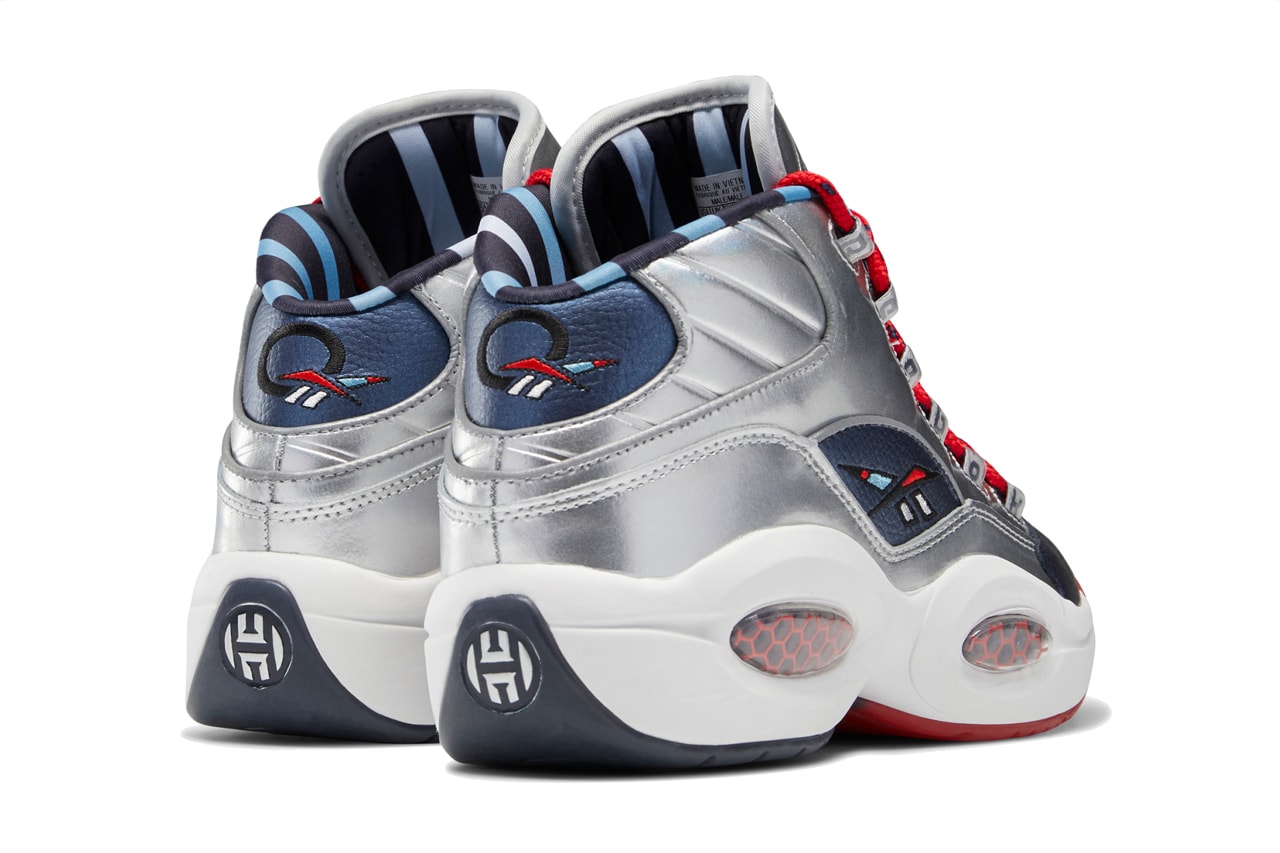 Reebok Question Mid Iverson X Harden Silver Basketball Shoes Size: 9.5 NWT