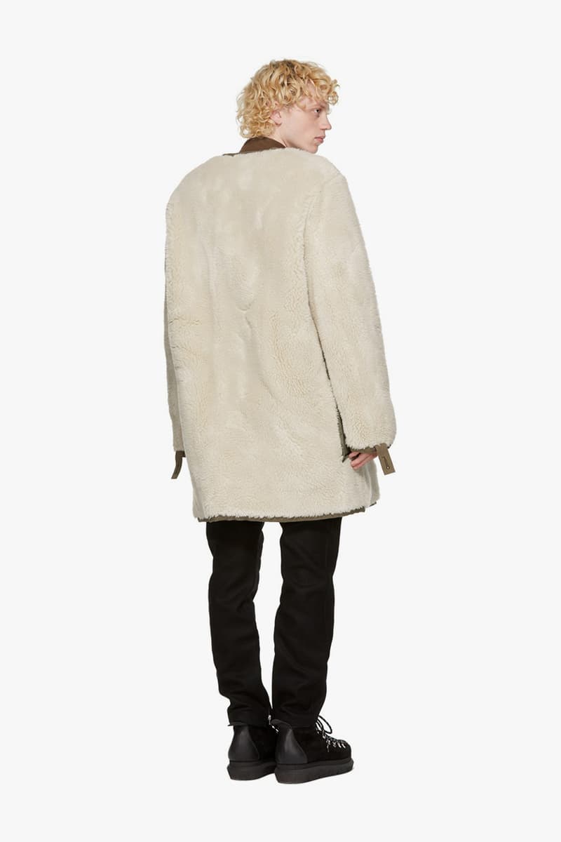 sacai sherpa jackets cotton blend khaki brown green navy off-white release information fleeces expensive high end