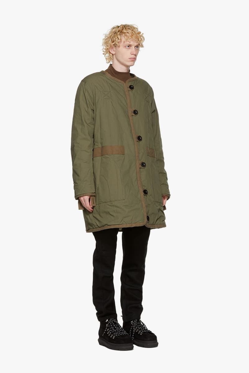 sacai sherpa jackets cotton blend khaki brown green navy off-white release information fleeces expensive high end
