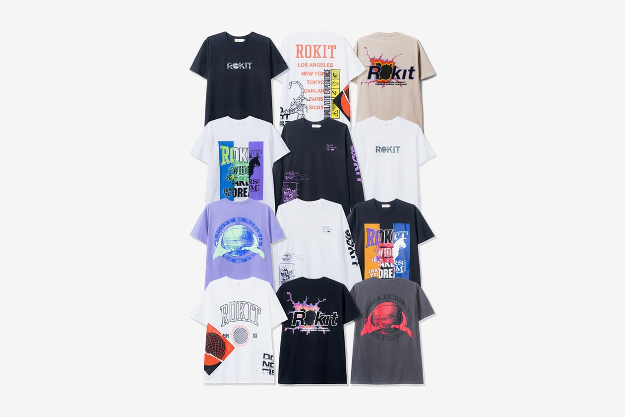 Rokit Fall 2020 Lookbook menswear streetwear f20 collection jackets hoodies pants trousers t shirts graphics tees