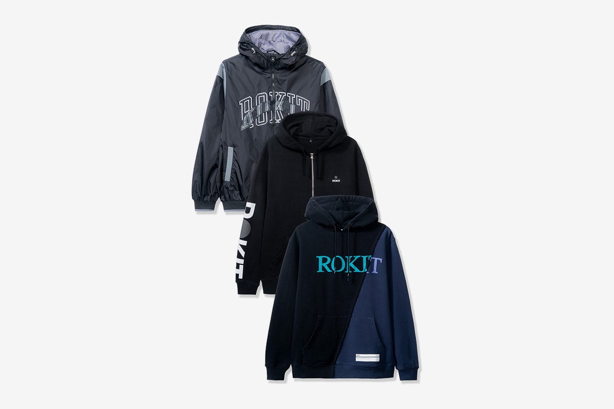 Rokit Fall 2020 Lookbook menswear streetwear f20 collection jackets hoodies pants trousers t shirts graphics tees