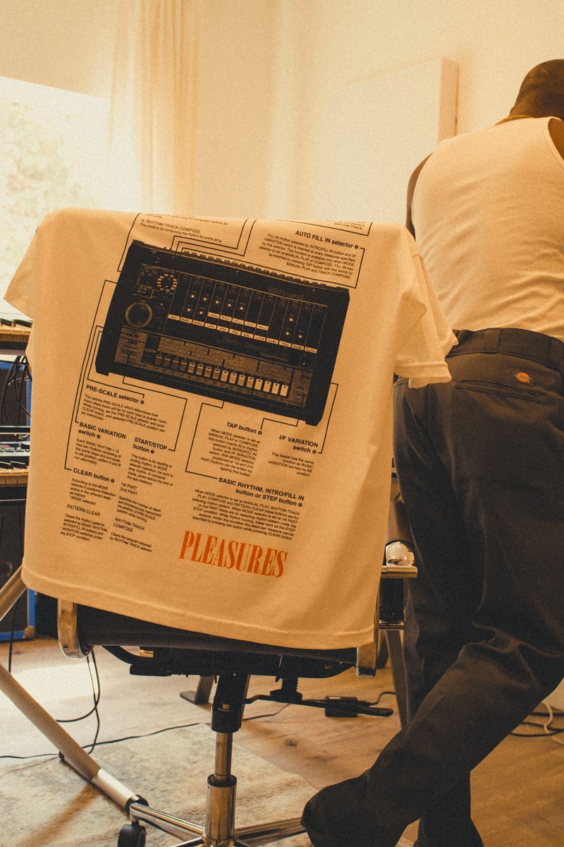 Roland PLEASURES Capsule 40th anniversary Tr-808 Release T-shirt Info Date Buy Price black white