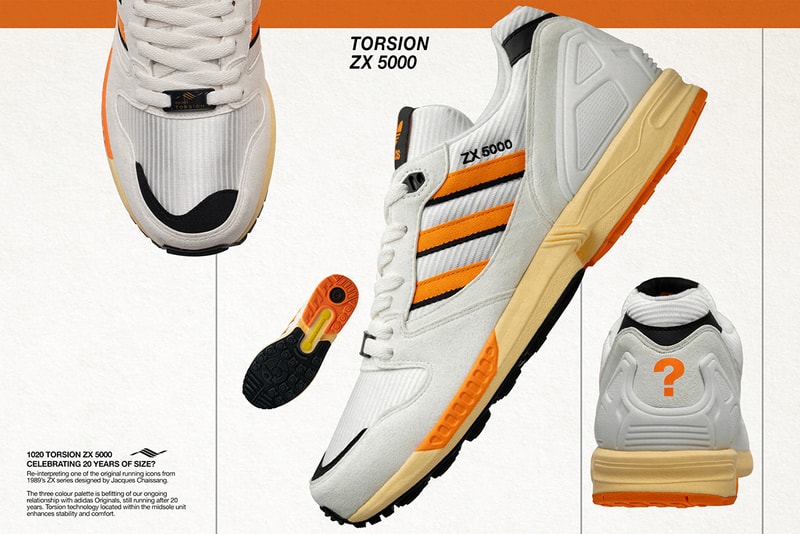 size? x adidas Originals ZX 5000 & ZX 10000C Release Information Collaboration Footwear Sneaker Drop Date Closer Look Question Mark Limited Exclusive Editions 20th Anniversary Retailer Jacques Chassaing Vintage Retro Runner Torsion