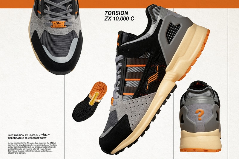 size? x adidas Originals ZX 5000 & ZX 10000C Release Information Collaboration Footwear Sneaker Drop Date Closer Look Question Mark Limited Exclusive Editions 20th Anniversary Retailer Jacques Chassaing Vintage Retro Runner Torsion