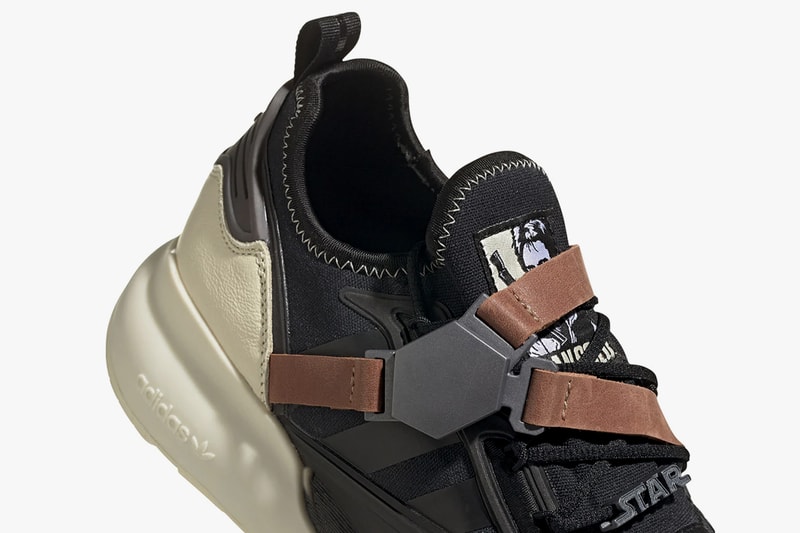 'Star Wars' adidas ZX 2K BOOST "Han Solo" "Core Black/Sand" Release Information First Closer Look Shoe Sneaker Drop Date Three Stripes