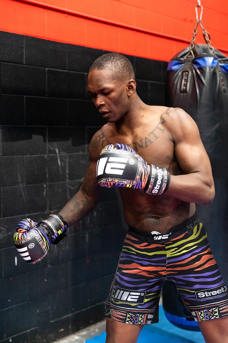 StreetX Engage Capsule Israel Adesanya UFC 253 Release t shirt shorts gloves