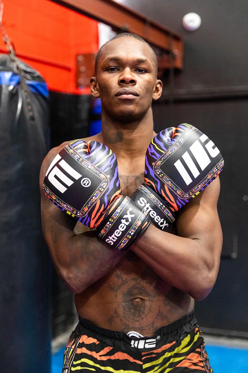 StreetX Engage Capsule Israel Adesanya UFC 253 Release t shirt shorts gloves