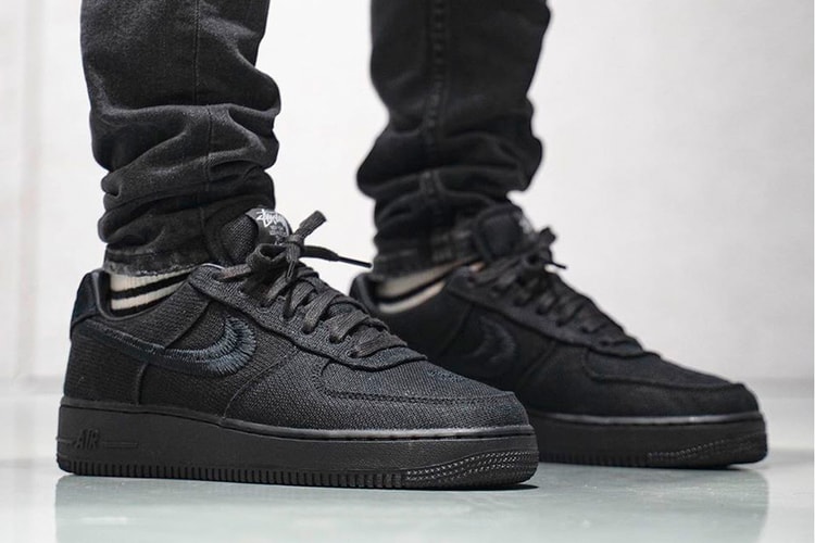 Take an On-Foot Look at the Stüssy x Nike Air Force 1 Low "Black" and "Fossil Stone"
