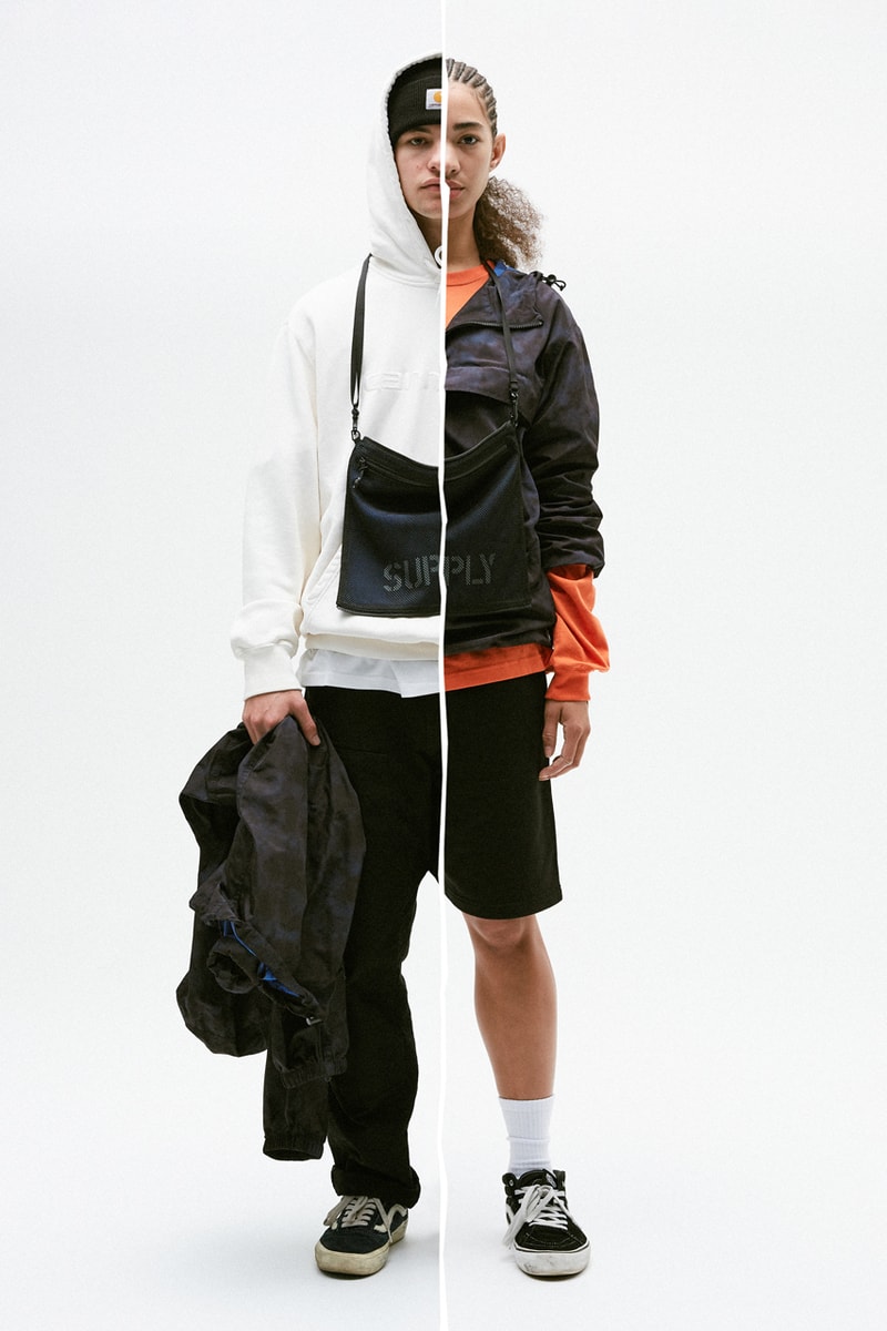 SUPPLY x Carhartt WIP Fall/Winter 2020 Lookbook Collection Capsule Australian Retailer Shawn Yates Hoodies Five Panel Caps Hats Windbreaker Trail Short Reversible Shopper Bag