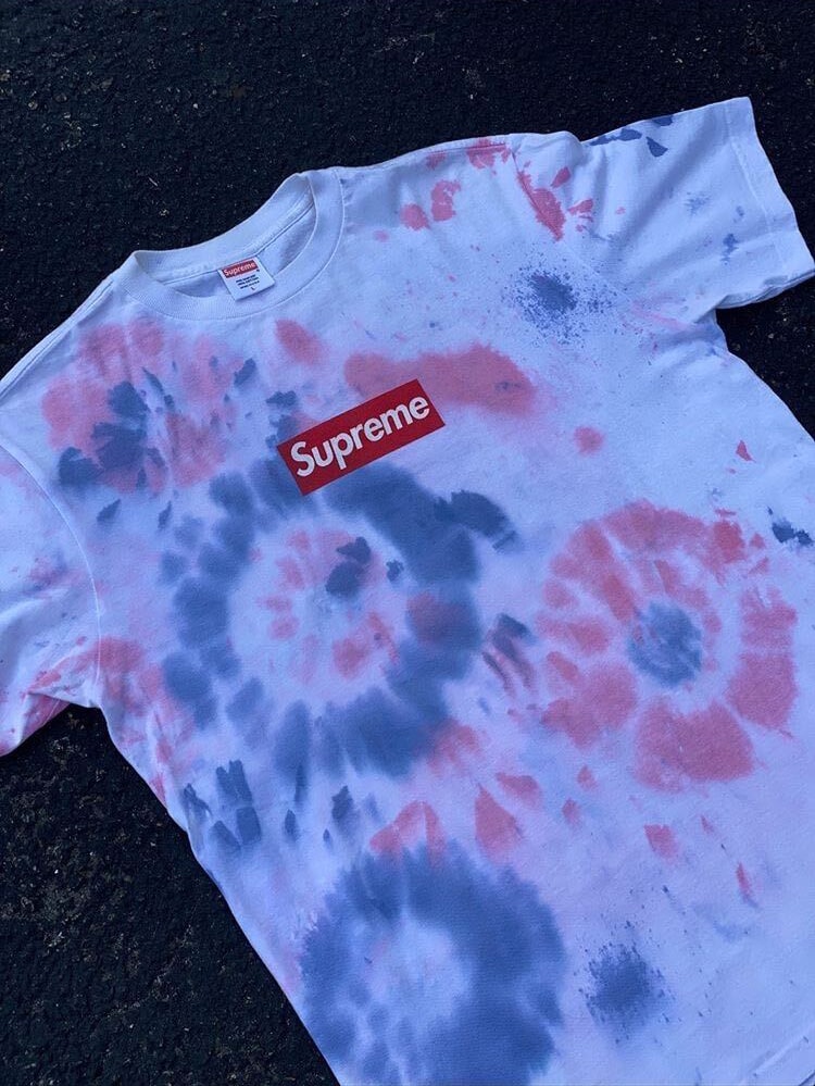 Supreme Tie-Dye Box Logo $52,000 USD Auction sale interview max miller supgrails hyp lil keed friends family tee shirt bogo bid sample