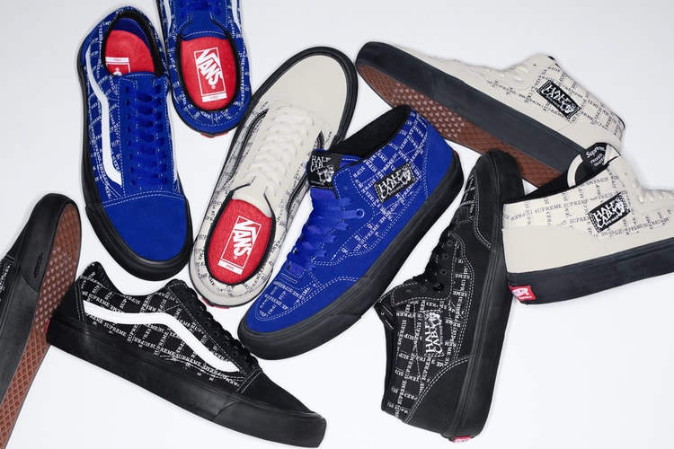 Supreme and Vans Add Printed Logo Patterns to the Half Cab Pro and Old Skool Pro