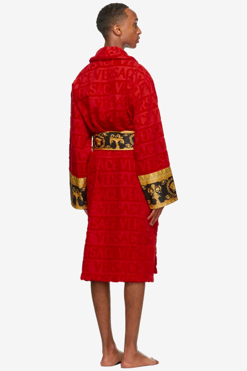 Versace Black Barocco Robe menswear streetwear spring summer 2020 collection ss20 bath robes medusa logo pattern gold white