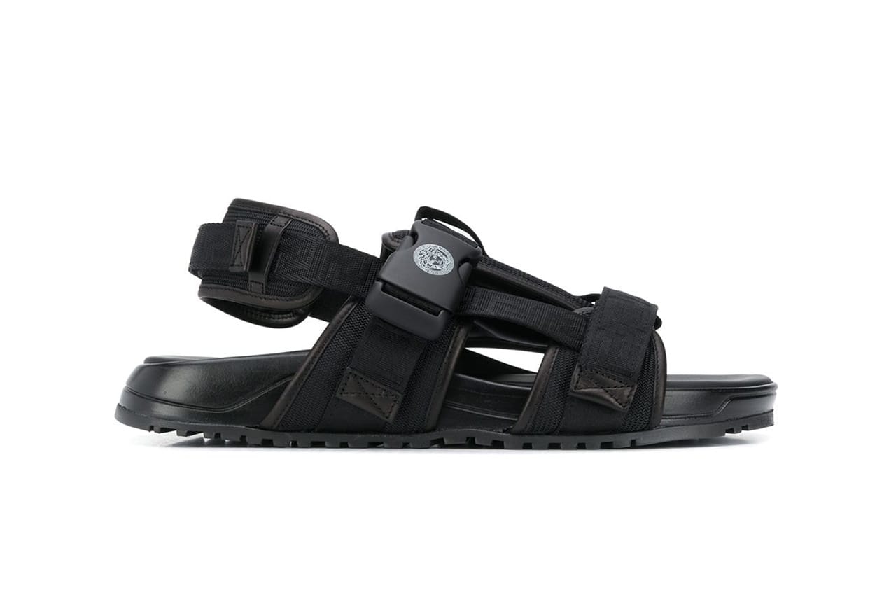 versace logo strap sandals
