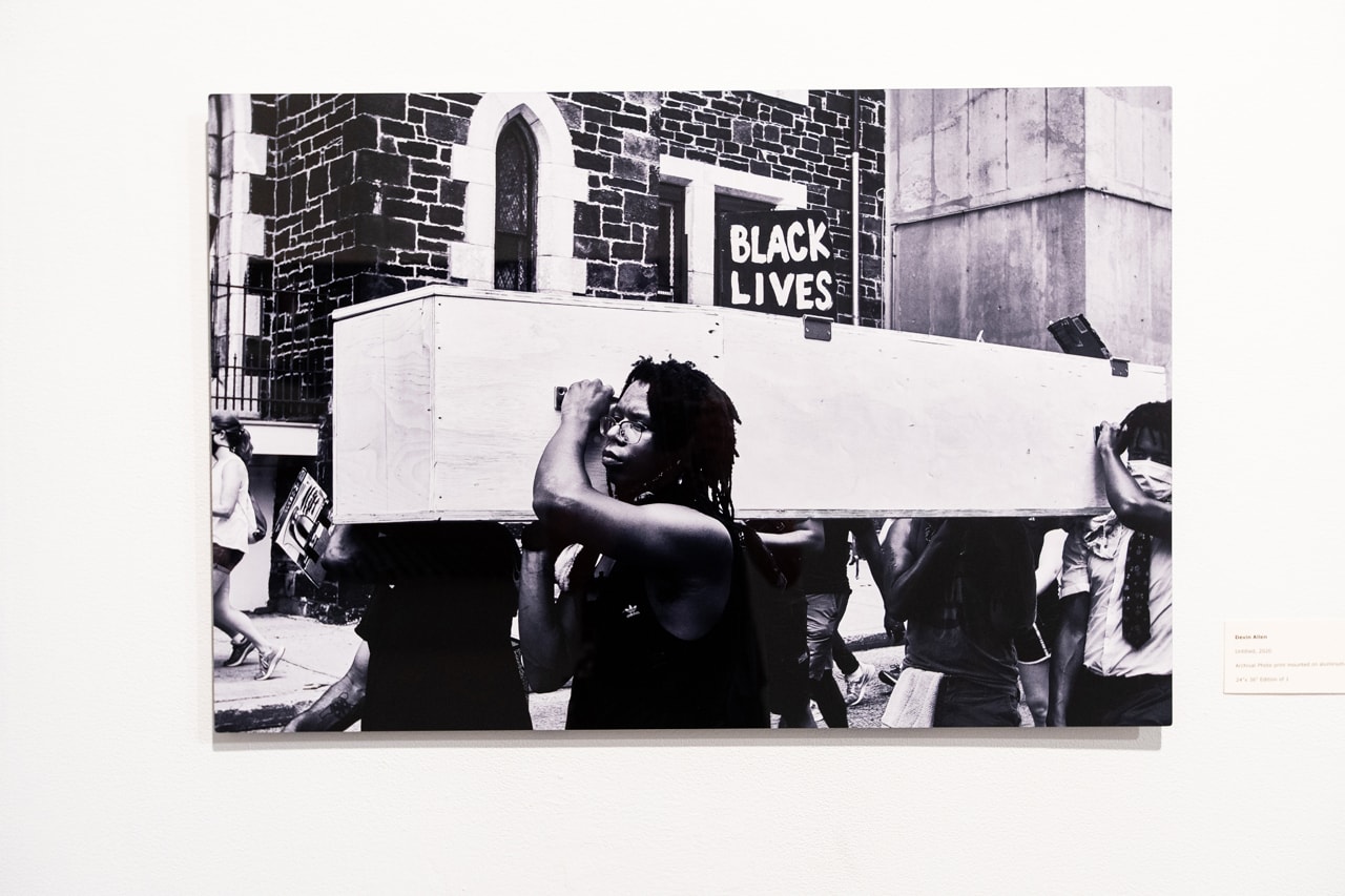 Studio 525 "VOICES" Exhibition Black Lives Matter yoyo lander derrick adams steve sweatpants photographs paintings solidarity fists resistance unity