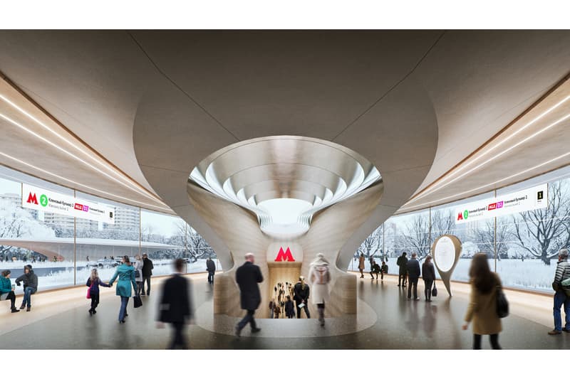 Zaha Hadid Architects Moscow Train Station Design russia Klenoviy Boulevard Station 2 metro system
