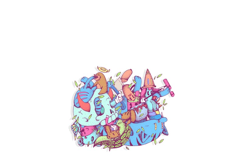 abstract odd fruits everyday is a doodle art zine book release