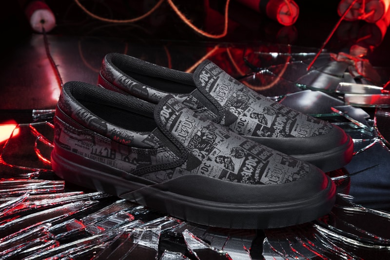 ac dc shoes back in black 40th anniversary collection capsule court graffik villain infinite kalis low mid vulc t shirt hoodie official release date info photos price store list buying guide 