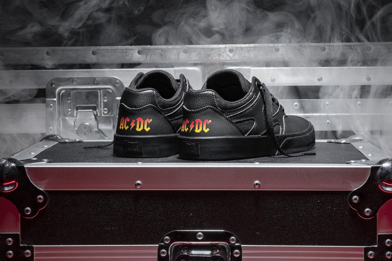ac dc shoes back in black 40th anniversary collection capsule court graffik villain infinite kalis low mid vulc t shirt hoodie official release date info photos price store list buying guide 