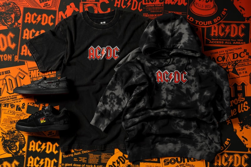 ac dc shoes back in black 40th anniversary collection capsule court graffik villain infinite kalis low mid vulc t shirt hoodie official release date info photos price store list buying guide 