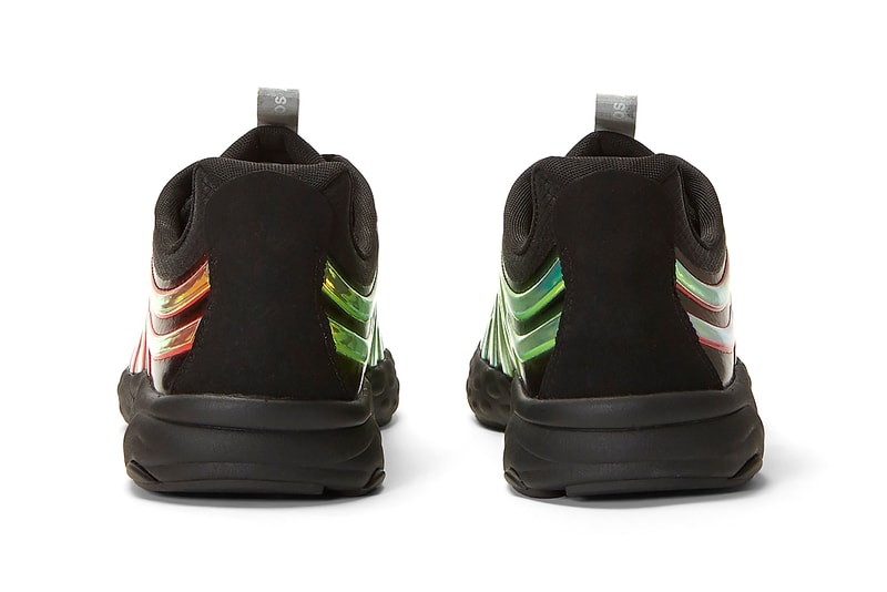 Acne Studios Buzz Mesh Sneakers Black Iridescent Panels Faux Suede 3M Tongue Tag Swedish Designer Sneaker Footwear Shoe Release Information Luxury Minimal Fashion