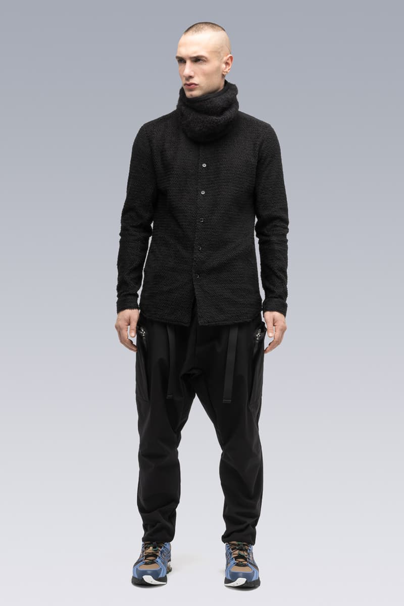 ACRONYM Fall/Winter 2020 FW20 Items Errolson Hugh Munich Michaela Sachenbacher J1B-GT 3L Gore-Tex Pro Interops Jacket 2L Gore-Tex Infinium™ Windstopper® Rider Jacket Hand-Knit Air Jet Crewneck Sweater  Suri Alpaca Hand Gaiter Cashllama Long Sleeve Zip Shirt Jacket Hand-Knit Suri Alpaca Neck GaiterCashllama Silk Blend Hand Gaiter