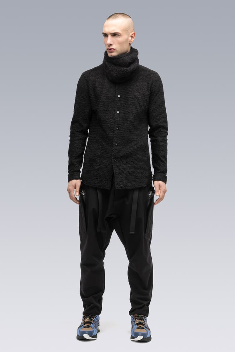 ACRONYM Fall/Winter 2020 FW20 Items Errolson Hugh Munich Michaela Sachenbacher J1B-GT 3L Gore-Tex Pro Interops Jacket 2L Gore-Tex Infinium™ Windstopper® Rider Jacket Hand-Knit Air Jet Crewneck Sweater Suri Alpaca Hand Gaiter Cashllama Long Sleeve Zip Shirt Jacket Hand-Knit Suri Alpaca Neck GaiterCashllama Silk Blend Hand Gaiter
