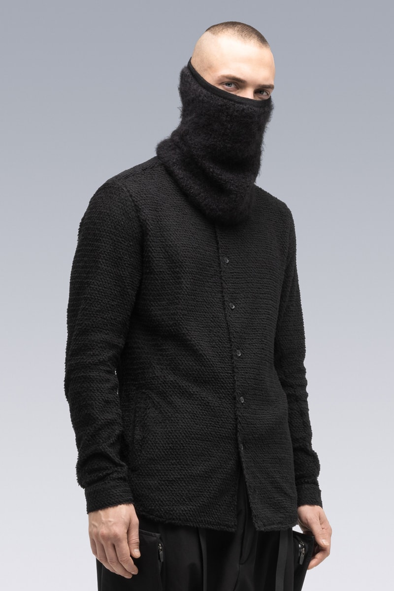 ACRONYM Fall/Winter 2020 FW20 Items Errolson Hugh Munich Michaela Sachenbacher J1B-GT 3L Gore-Tex Pro Interops Jacket 2L Gore-Tex Infinium™ Windstopper® Rider Jacket Hand-Knit Air Jet Crewneck Sweater  Suri Alpaca Hand Gaiter Cashllama Long Sleeve Zip Shirt Jacket Hand-Knit Suri Alpaca Neck GaiterCashllama Silk Blend Hand Gaiter