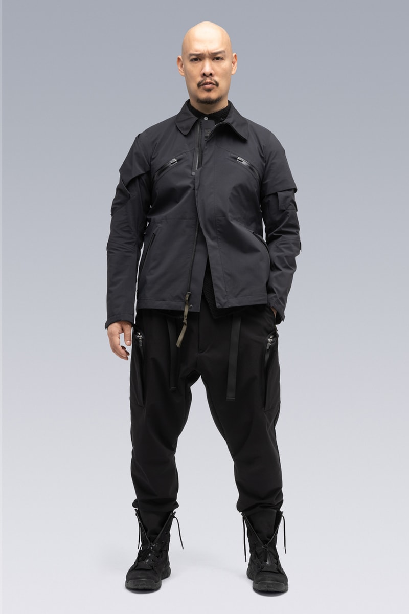 ACRONYM Fall/Winter 2020 FW20 Items Errolson Hugh Munich Michaela Sachenbacher J1B-GT 3L Gore-Tex Pro Interops Jacket 2L Gore-Tex Infinium™ Windstopper® Rider Jacket Hand-Knit Air Jet Crewneck Sweater  Suri Alpaca Hand Gaiter Cashllama Long Sleeve Zip Shirt Jacket Hand-Knit Suri Alpaca Neck GaiterCashllama Silk Blend Hand Gaiter