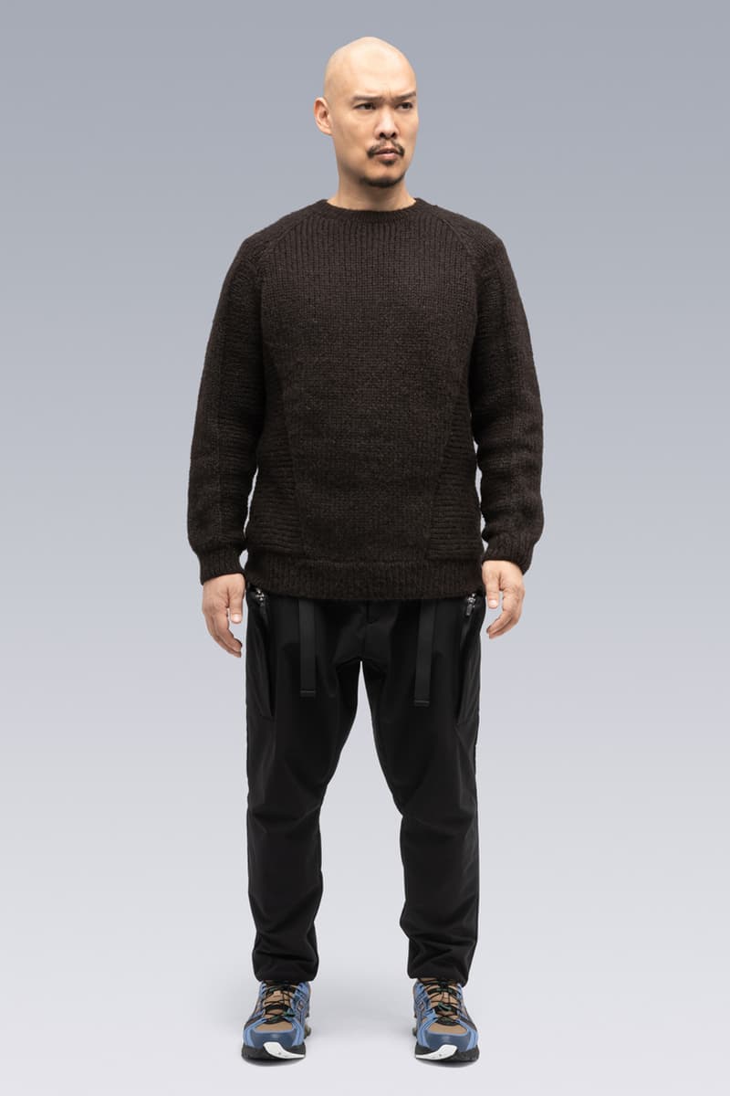 ACRONYM Fall/Winter 2020 FW20 Items Errolson Hugh Munich Michaela Sachenbacher J1B-GT 3L Gore-Tex Pro Interops Jacket 2L Gore-Tex Infinium™ Windstopper® Rider Jacket Hand-Knit Air Jet Crewneck Sweater  Suri Alpaca Hand Gaiter Cashllama Long Sleeve Zip Shirt Jacket Hand-Knit Suri Alpaca Neck GaiterCashllama Silk Blend Hand Gaiter