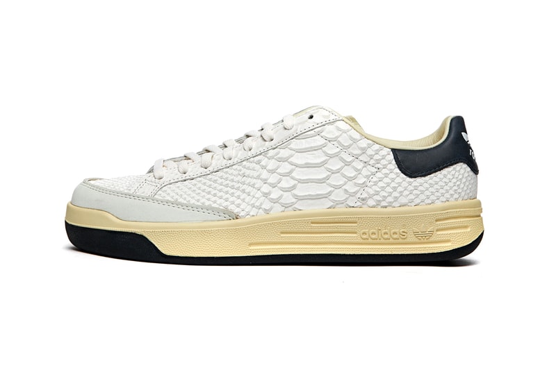 adidas Consortium Rod Laver Tennis Shoe Collection Capsule White Leathers Reptile Ostrich Cracked Aniline "Core White/Collegiate Navy" FY4491 fy4493 fy4492 fy4494